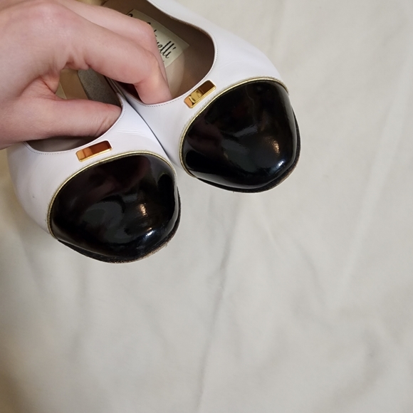 Italian leather shoes, vintage, black and white, AA, narrow - Picture 5 of 11